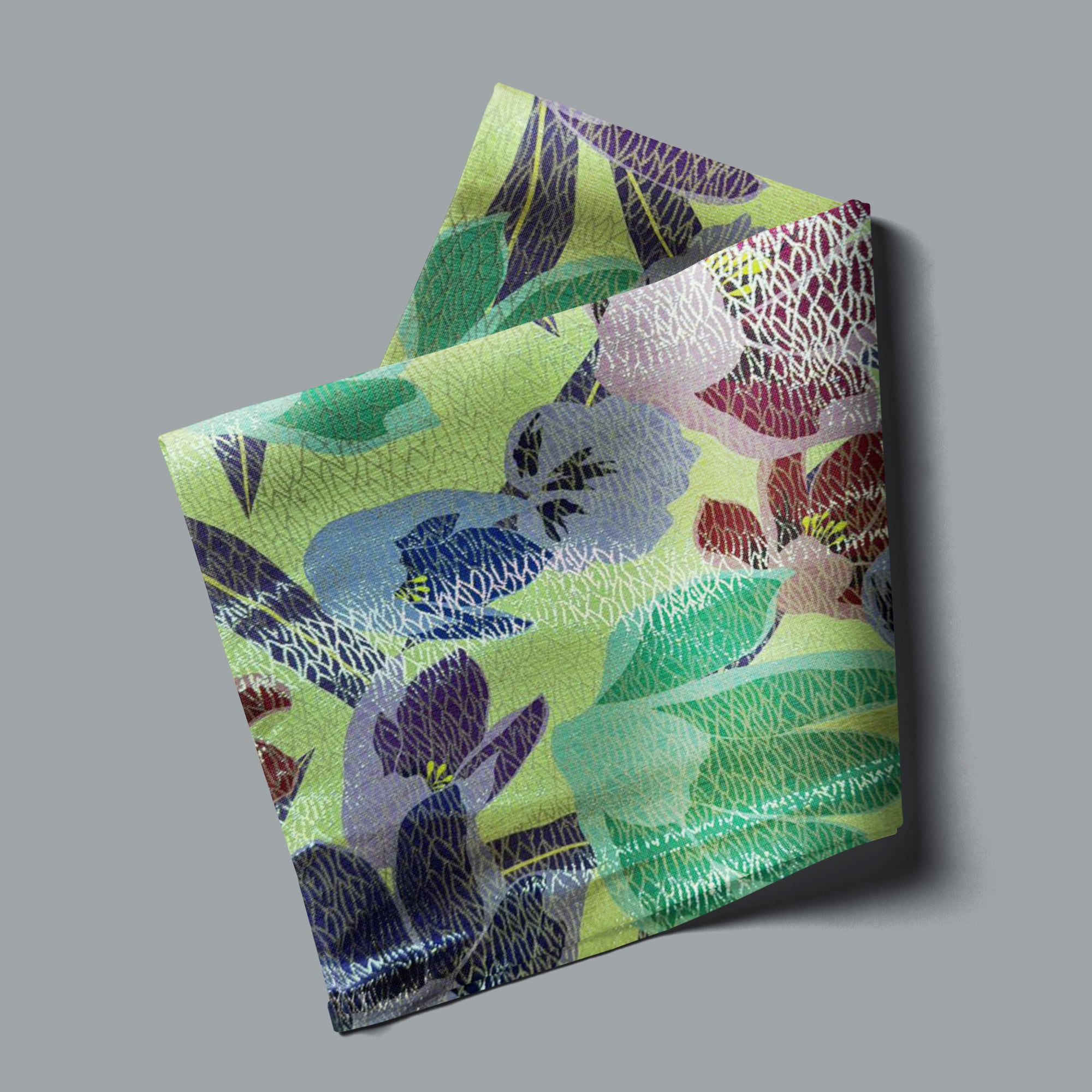 Italian silk with spring tulip print