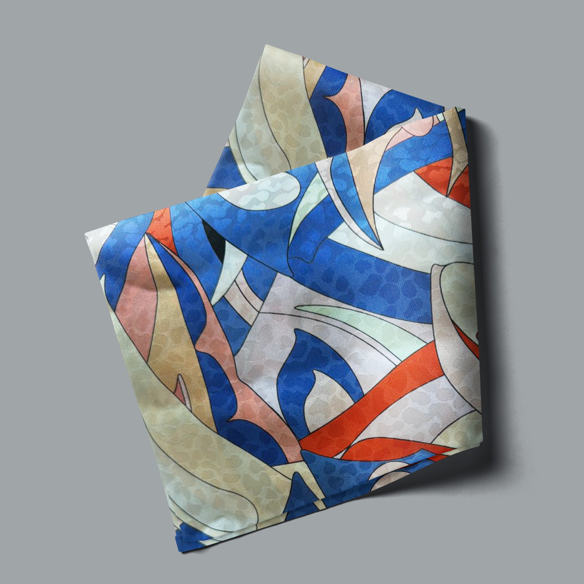 Italian silk with a modern pattern and bright colors