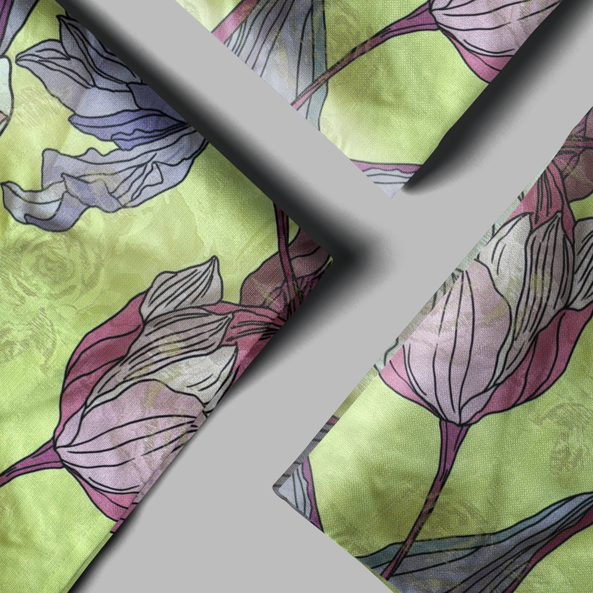 Italian silk with modern floral designs